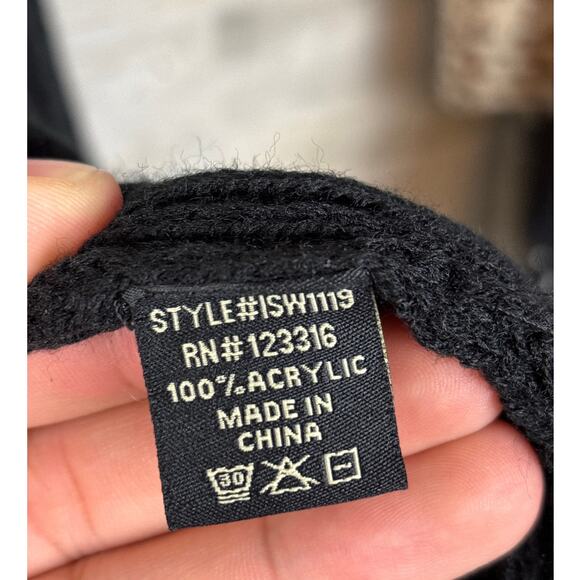 Iris Women’s M Black Orange Boho Long Sleeve Fringe Cardigan Sweater Soft Cozy - Picture 5 of 6